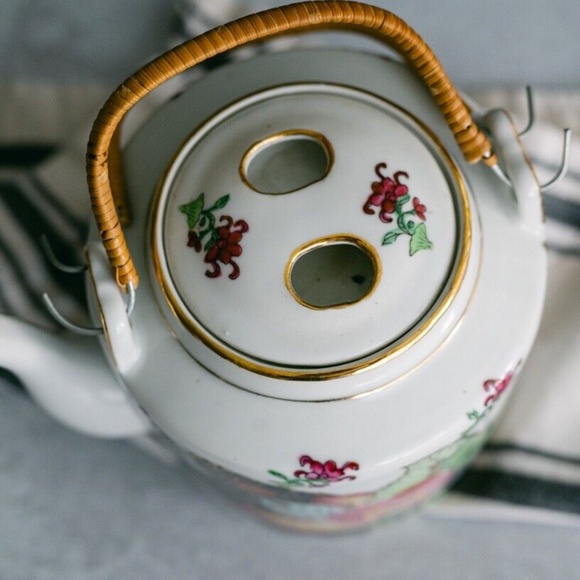 Vintage Occupied Hong Kong Teapot, Floral Hand-painted  Vintage Hand painted teapot floral decor Honk Kong unique